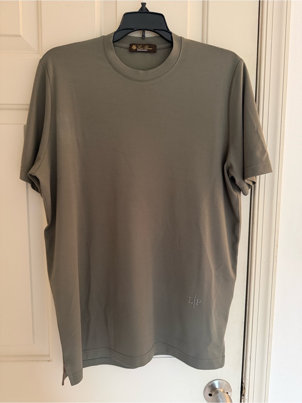 Loro Piana Olive Crewneck Short Sleeve Tee